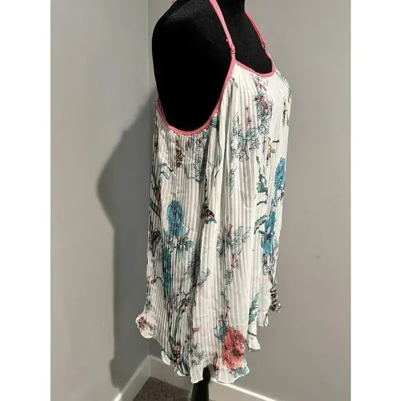 In Bloom By Jonquil Chemise Gown Medium Floral Butterfly Pleated Chiffon summer - Picture 3 of 6